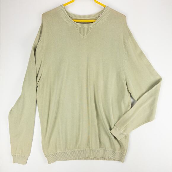 Tommy Banana Sweater Men's 2XL Lightweight Pullover Crewneck Light Green Cotton - Picture 1 of 9